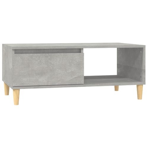 Table Basse Gris Béton 90x50x36,5 Cm Bois Contreplaqué