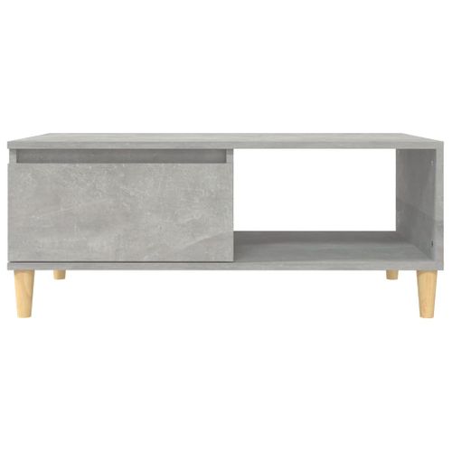 Table Basse Gris Béton 90x50x36,5 Cm Bois Contreplaqué