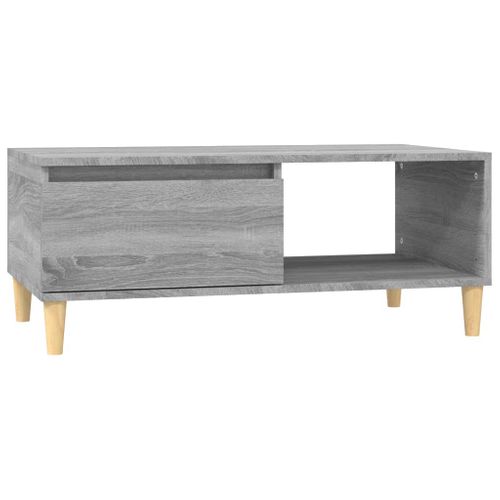Table Basse Sonoma Gris 90x50x36,5 Cm Bois Contreplaqué