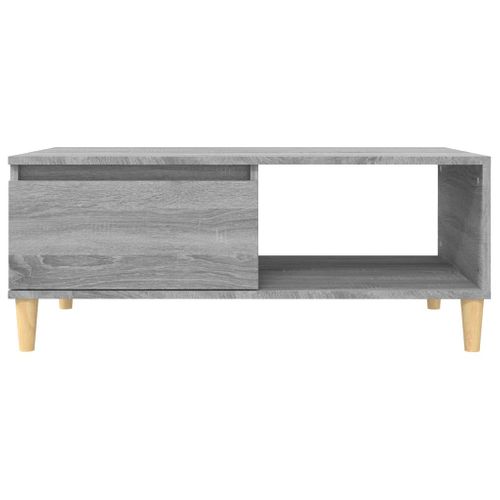 Table Basse Sonoma Gris 90x50x36,5 Cm Bois Contreplaqué