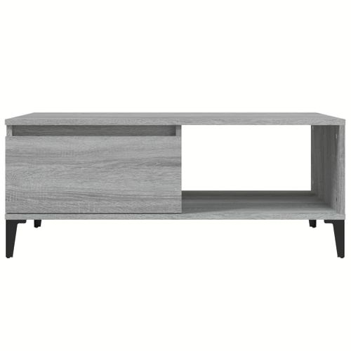 Table Basse Sonoma Gris 90x50x36,5 Cm Bois Contreplaqué