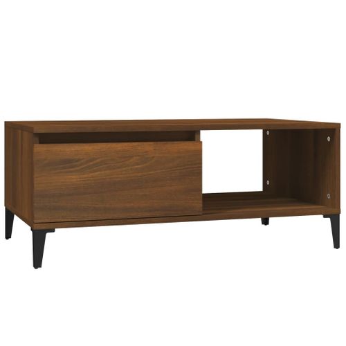 Table Basse Chêne Marron 90x50x36,5 Cm Bois Contreplaqué