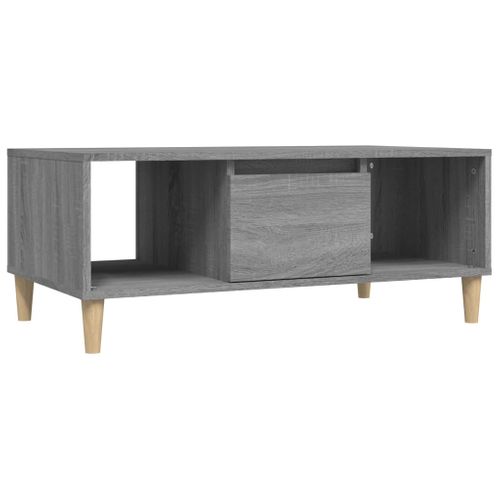 Table Basse Sonoma Gris 90x50x36,5 Cm Bois Contreplaqué