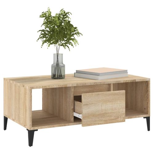 Table Basse Chêne Sonoma 90x50x36,5 Cm Bois Contreplaqué