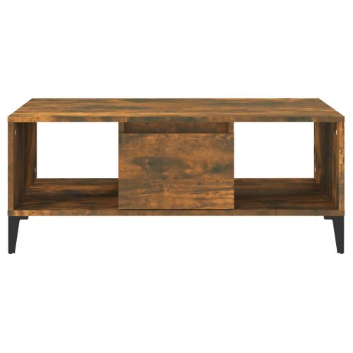 Table Basse Chêne Fumé 90x50x36,5 Cm Bois Contreplaqué