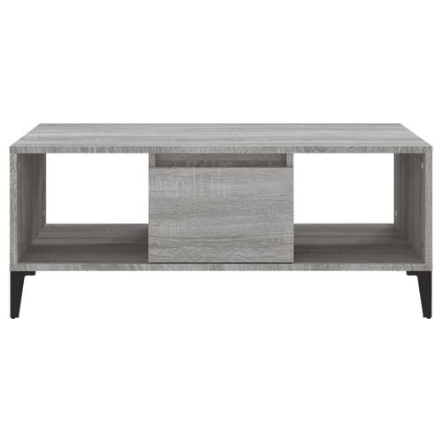 Table Basse Sonoma Gris 90x50x36,5 Cm Bois Contreplaqué