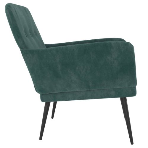 Fauteuil Style Art Déco Chic En Velours Doux Confort Pied Métal Émir