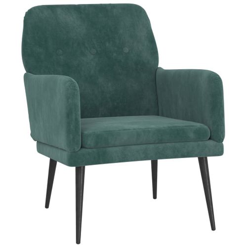 Fauteuil Style Art Déco Chic En Velours Doux Confort Pied Métal Émir