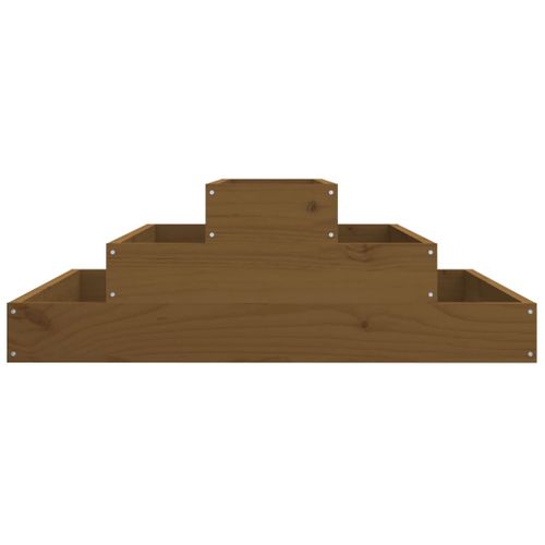 Jardinière Marron Miel 80x80x27 Cm Bois Massif De Pin