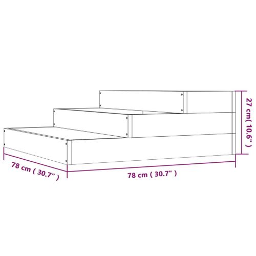 Jardinière 78x78x27 Cm Bois Massif De Pin