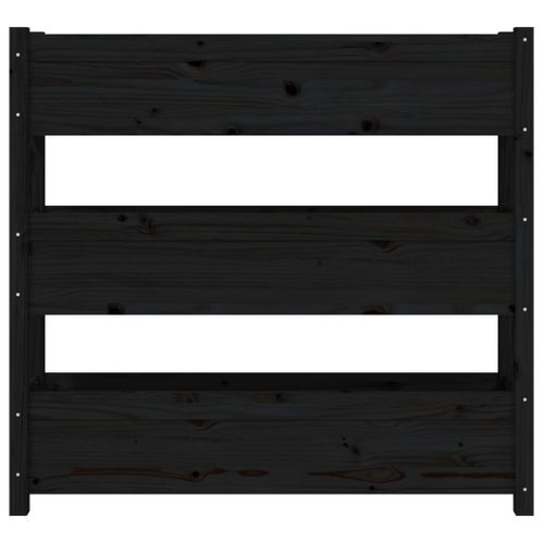 Jardinière Noir 112x25x104,5 Cm Bois Massif De Pin
