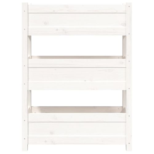 Jardinière Blanc 77x25x104,5 Cm Bois Massif De Pin