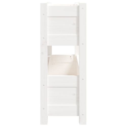 Jardinière Blanc 77x25x66 Cm Bois Massif De Pin