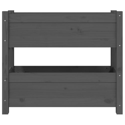 Jardinière Gris 77x25x66 Cm Bois Massif De Pin