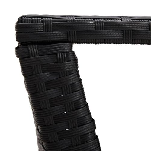 Table Basse Noir 100x50x40 Cm Résine Tressée