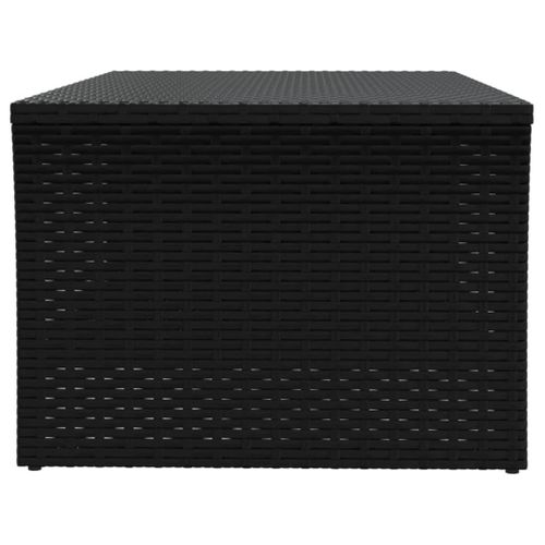 Table Basse Noir 100x50x40 Cm Résine Tressée