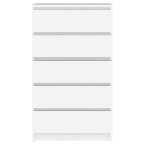 Commode Avec Tiroirs Blanc 60x36x103 Cm Bois Contreplaqué Buffet Armoire Meuble De Rangement