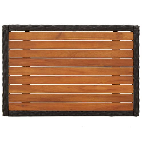 Salon De Jardin 3 Pièces Avec Coussins Noir Résine Tressée