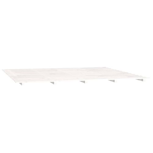 Cadre De Lit Sans Matelas Blanc 200x200 Cm Bois Massif De Pin