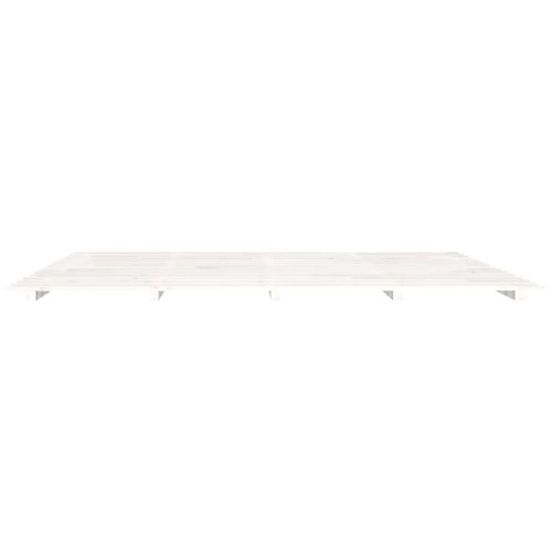 Cadre De Lit Sans Matelas Blanc 200x200 Cm Bois Massif De Pin