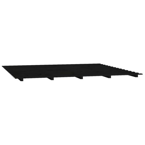 Cadre De Lit Sans Matelas Noir 200x200 Cm Bois Massif De Pin