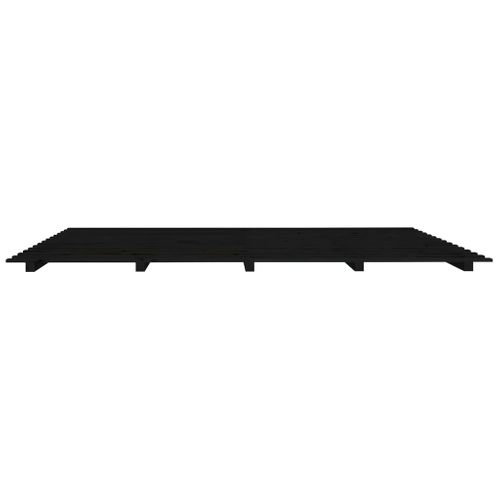 Cadre De Lit Sans Matelas Noir 200x200 Cm Bois Massif De Pin