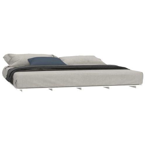 Cadre De Lit Sans Matelas Blanc 160x200 Cm Bois De Pin Massif