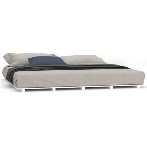 Cadre De Lit Sans Matelas Blanc 160x200 Cm Bois De Pin Massif