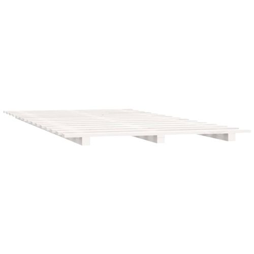 Cadre De Lit Sans Matelas Blanc 120x190 Cm Bois De Pin Massif