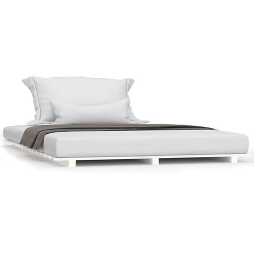 Cadre De Lit Sans Matelas Blanc 120x190 Cm Bois De Pin Massif