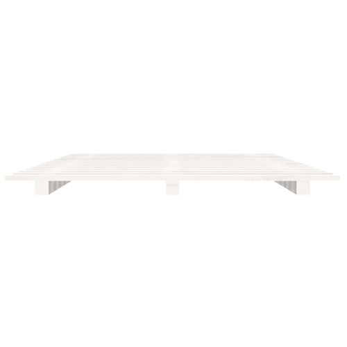 Cadre De Lit Sans Matelas Blanc 140x190 Cm Bois De Pin Massif