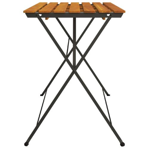 Table De Bistro Pliante 100x54x71cm Bois Acacia Solide Et Acier