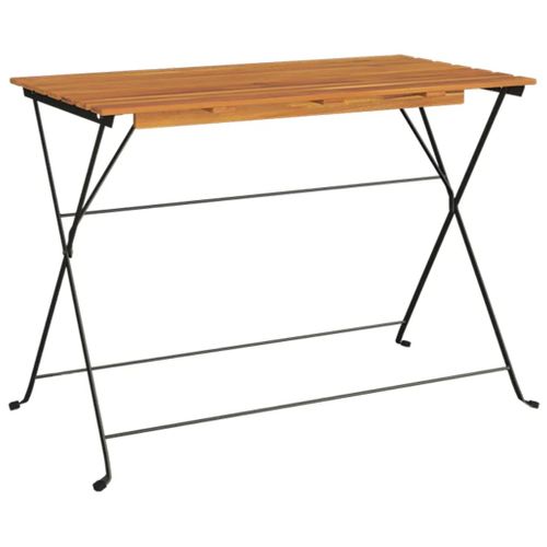 Table De Bistro Pliante 100x54x71cm Bois Acacia Solide Et Acier