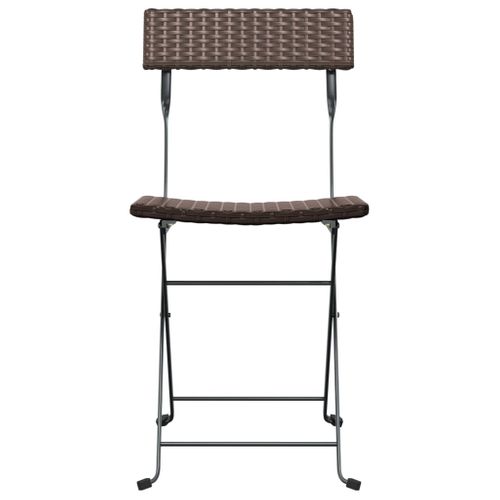 Chaises De Bistrot Pliantes Lot De 2 Résine Tressée Et Acier