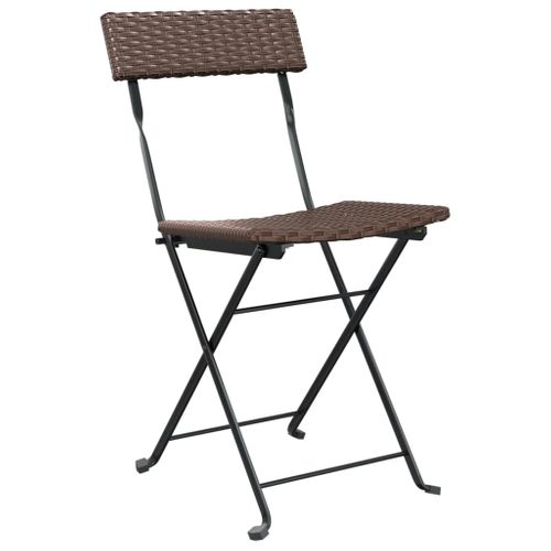 Chaises De Bistrot Pliantes Lot De 2 Résine Tressée Et Acier