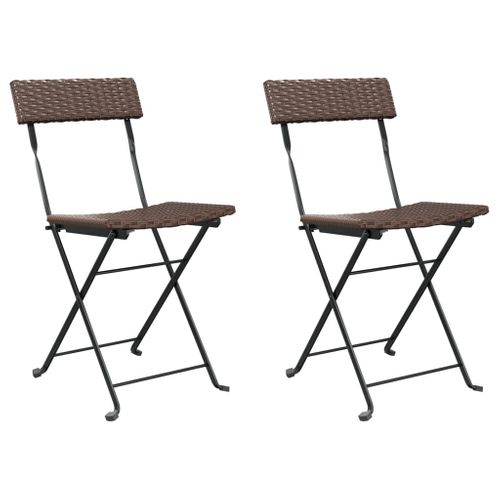 Chaises De Bistrot Pliantes Lot De 2 Résine Tressée Et Acier