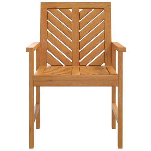 Lot De Deux Chaises De Jardin En Bois D'acacia - 90x60 Cm - Marron Clair