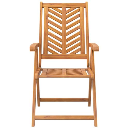 Chaises De Jardin Inclinables Lot De 2 Bois Massif D'acacia