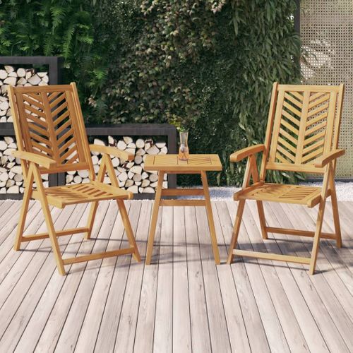 Chaises De Jardin Inclinables Lot De 2 Bois Massif D'acacia