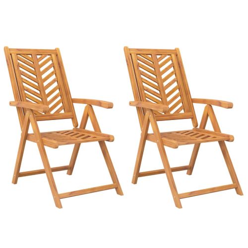 Chaises De Jardin Inclinables Lot De 2 Bois Massif D'acacia