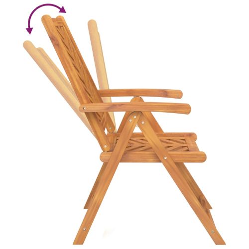 Chaises De Jardin Inclinables Lot De 2 Bois Massif D'acacia