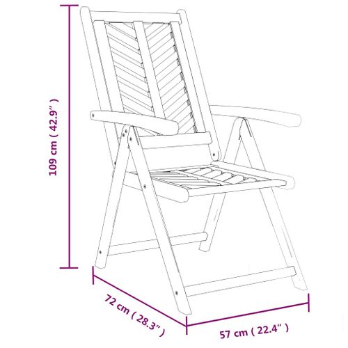 Chaises De Jardin Inclinables Lot De 2 Bois Massif D'acacia
