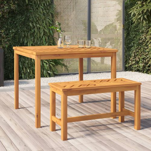 Table à Manger De Jardin 90x90x74 Cm Bois D'acacia Solide Meuble De Terrasse Extérieur
