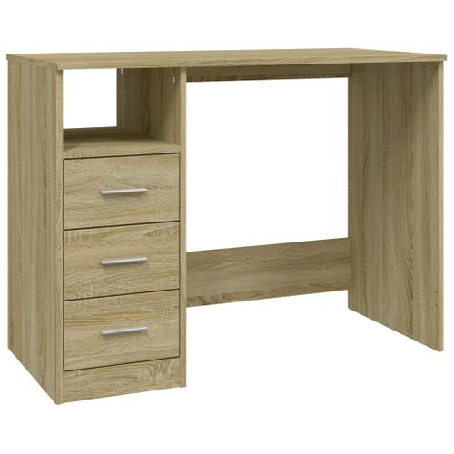 Bureau Avec Tiroirs Chêne Sonoma 102x50x76 Cm Bois D'ingénierie