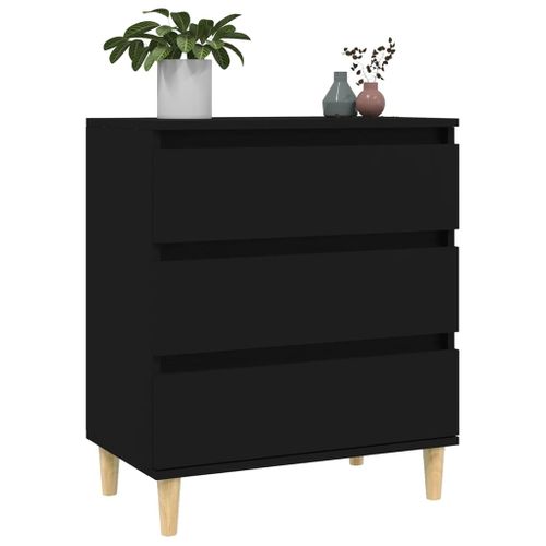 Buffet Noir 60x35x70 Cm Bois Contreplaqué
