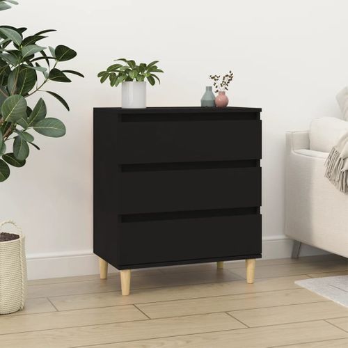 Buffet Noir 60x35x70 Cm Bois Contreplaqué