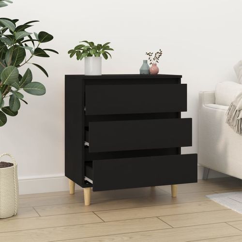 Buffet Noir 60x35x70 Cm Bois Contreplaqué