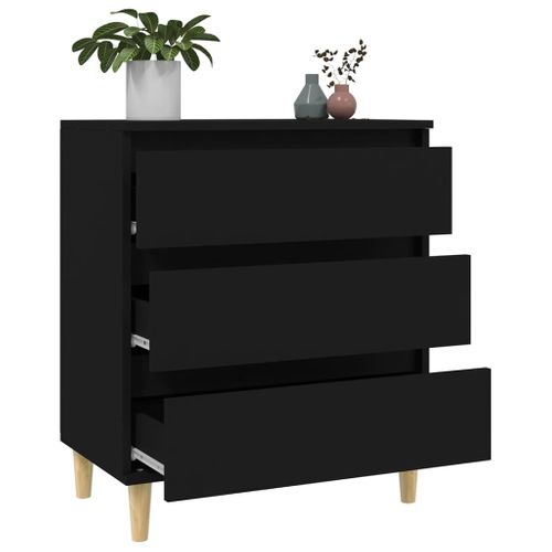 Buffet Noir 60x35x70 Cm Bois Contreplaqué