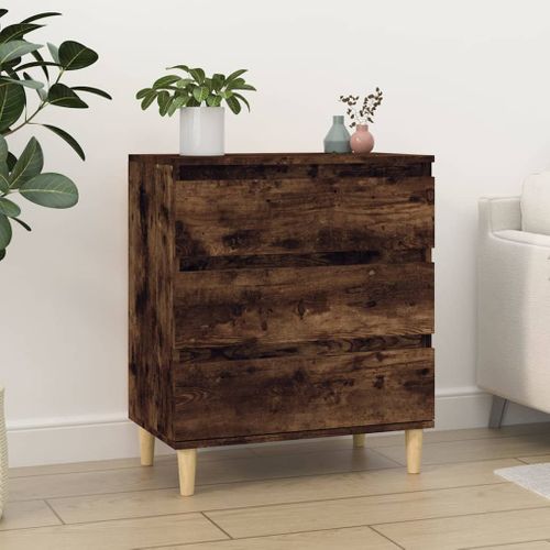 Buffet Chêne Fumé 60x35x70 Cm Bois Contreplaqué