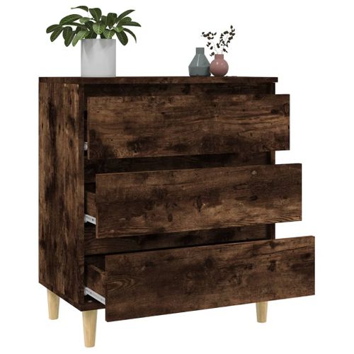 Buffet Chêne Fumé 60x35x70 Cm Bois Contreplaqué